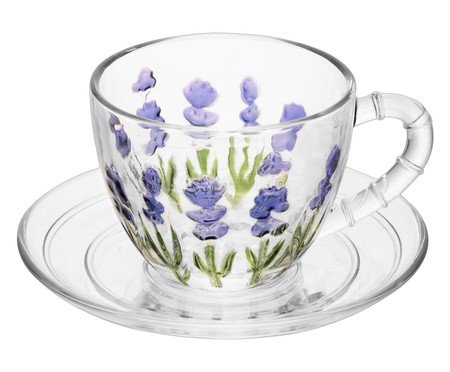 Xícara para Café Lavanda Hand Paintng Transparente | Westwing