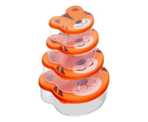 Jogo de Potes para Armazenamento Tigre Laranja, orange | WestwingNow