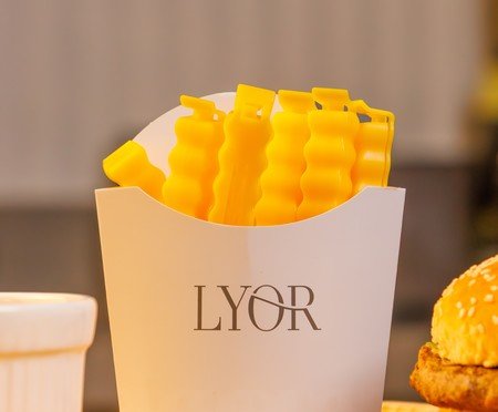 Jogo de Prendedores com Suporte French Fries Bege e Amarelo | Westwing