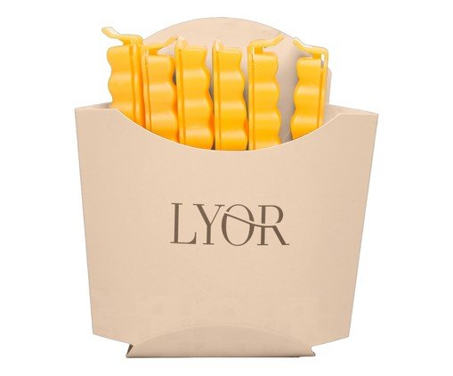 Jogo de Prendedores com Suporte French Fries Bege e Amarelo, beige | WestwingNow