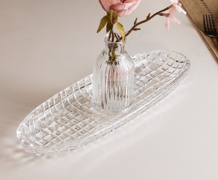 Travessa em Cristal Quadrix Transparente | Westwing