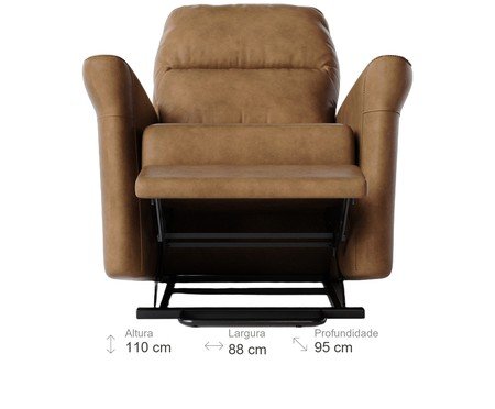 Poltrona Blend com Lift Couro Nozes | Westwing