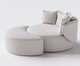 Chaise Luna com Puff Tecido Off White, Off White | WestwingNow