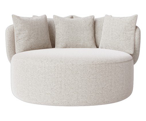 Chaise Luna com Puff Bege, beige | WestwingNow