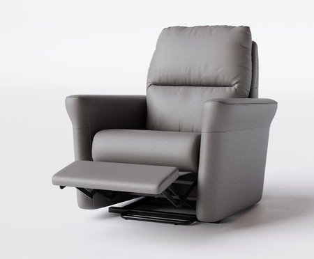 Poltrona Blend com Lift Couro Cinza | Westwing