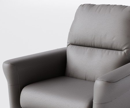 Poltrona Blend sem Lift Couro Cinza | Westwing