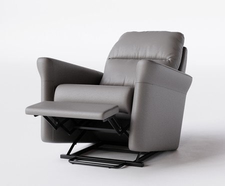 Poltrona Blend sem Lift Couro Cinza | Westwing