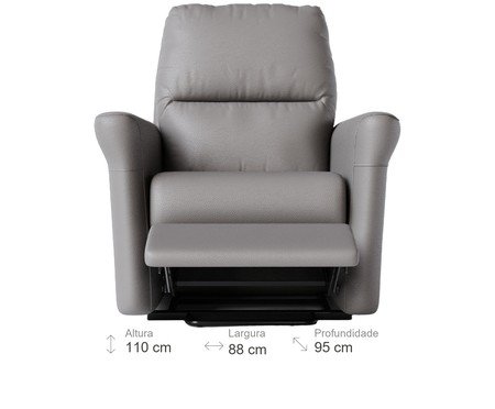 Poltrona Blend sem Lift Couro Cinza | Westwing