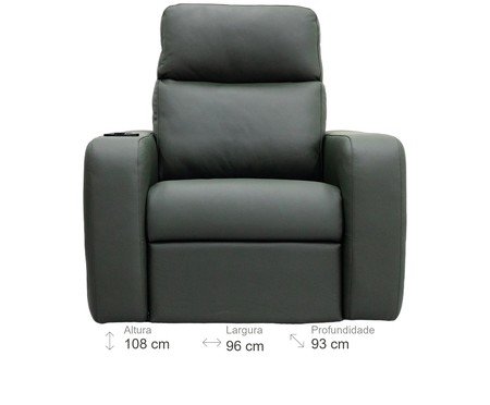 Poltrona Essenza com Lift Couro Cinza | Westwing