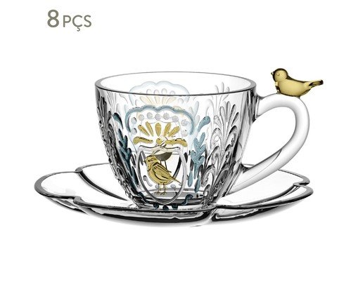 Jogo de Xícaras para Café em Cristal Ecológico Canary Âmbar, Ambar | WestwingNow