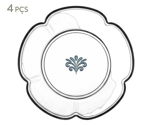 Jogo de Pratos para Sobremesa em Cristal Ecológico Canary Azul, transparent | WestwingNow