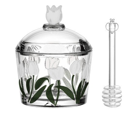 Meleira com Pegador em Cristal Ecológico Tulipa Verde | Westwing