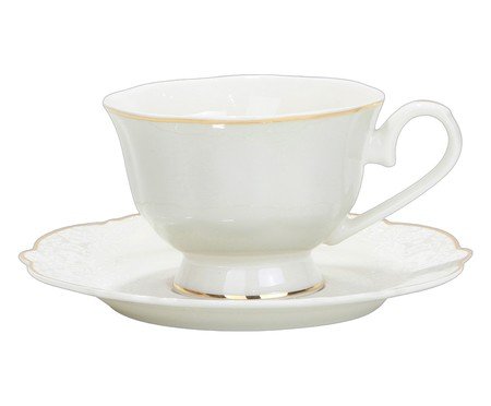 Xícara para Chá com Borda Dourada em New Bone China Royal Classic | Westwing