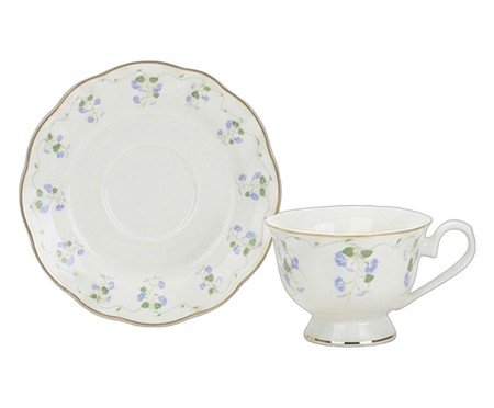 Xícara para Café com Borda Dourada em New Bone China Royal Romantic | Westwing