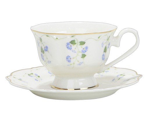 Xícara para Café com Borda Dourada em New Bone China Royal Romantic, white | WestwingNow