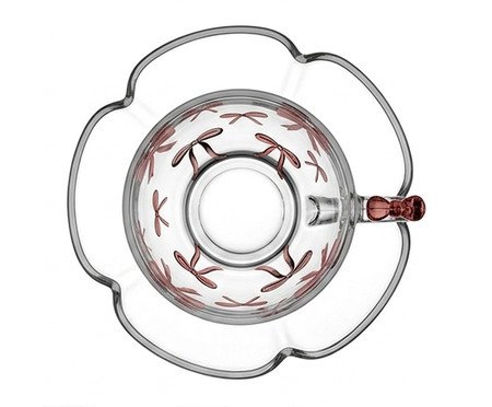 Jogo de Xícaras para Café em Cristal Ecológico Belle Rosé Vintage | Westwing