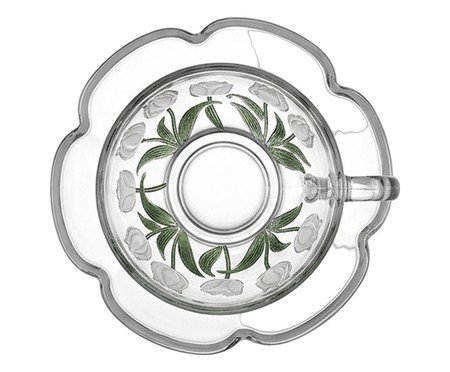 Jogo de Xícaras para Chá em Cristal Ecológico Tulipa Verde | Westwing