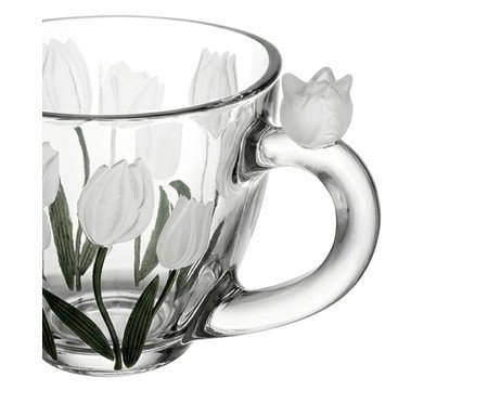 Jogo de Xícaras para Café em Cristal Ecológico Tulipa Verde | Westwing