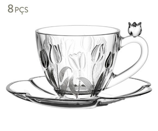 Jogo de Xícaras para Café em Cristal Ecológico Tulipa, transparent | WestwingNow