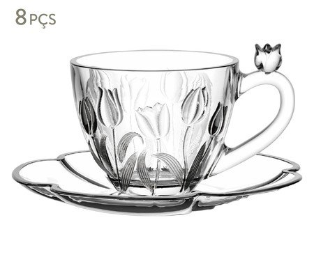 Jogo de Xícaras para Café em Cristal Ecológico Tulipa | Westwing