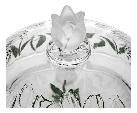 Queijeira em Cristal Ecológico Tulipa Verde | Westwing