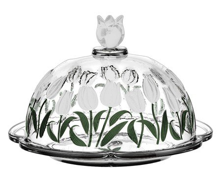 Queijeira em Cristal Ecológico Tulipa Verde | Westwing