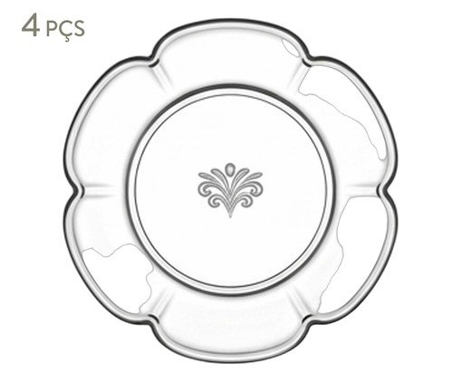 Jogo de Pratos para Sobremesa em Cristal Ecológico Canary, transparent | WestwingNow
