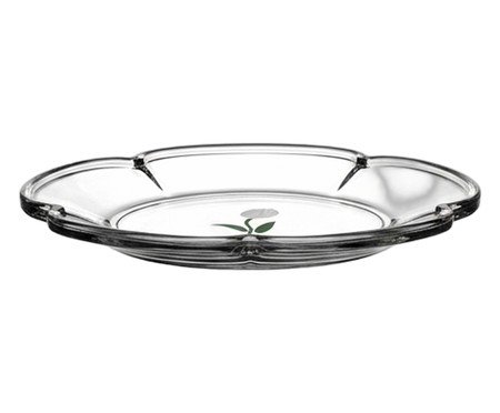 Jogo de Pratos para Sobremesa em Cristal Ecológico Tulipa Verde | Westwing