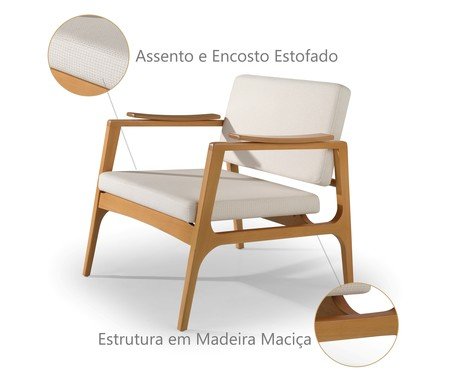 Poltrona em madeira maciça Azos | Westwing