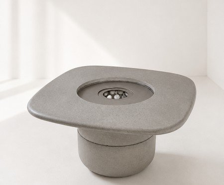 Mesa de Centro Lareira e Champanheira Órion Cinza | Westwing