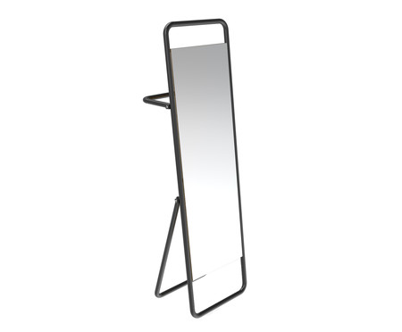 Espelho de Chão com Toalheiro Torian - Preto | WestwingNow