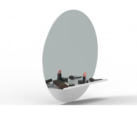 Espelho de Parede com Prateleira Michele Branco - 50cm | WestwingNow