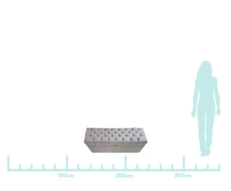 Recamier Baú em Linho Paris - Cinza | Westwing