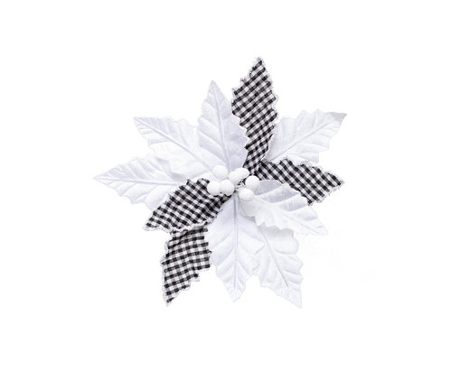 Flor Poinseta Belly - Xadrez II, Branco,Preto | WestwingNow