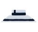 Jogo de Lençol Acetinado St. Germain Branco e Azul Marinho 300 Fios, Branco e Azul Marinho | WestwingNow