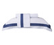 Jogo de Lençol Cetim Naturalle Fashion St. Germain 300 fios - Branco e Azul, Branco e Azul Marinho | WestwingNow
