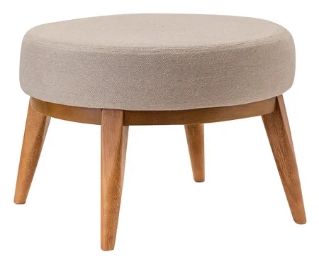 Pufe de Madeira Valentina - Bege