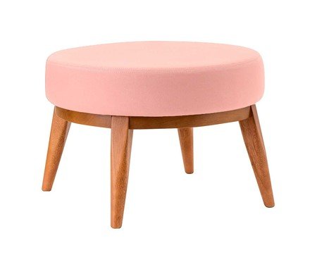 Pufe de Madeira Valentina - Rosa