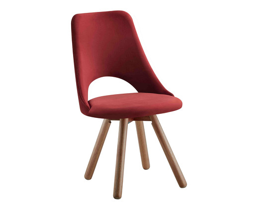 Cadeira Elemto Giratória - Bordô e Amêndoa, Vermelho | WestwingNow