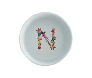 Comedouro Pet em Porcelana Monograma Floral - Letra 