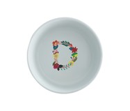 Comedouro Pet em Porcelana Monograma Floral - Letra 