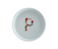 Comedouro Pet em Porcelana Monograma Floral - Letra 