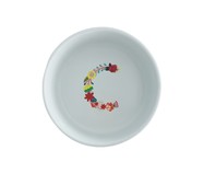 Comedouro Pet em Porcelana Monograma Floral - Letra 