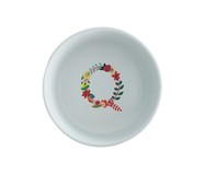 Comedouro Pet em Porcelana Monograma Floral - Letra 