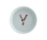 Comedouro Pet em Porcelana Monograma Floral - Letra 