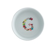 Comedouro Pet em Porcelana Monograma Floral - Letra 