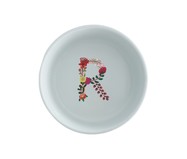 Comedouro Pet em Porcelana Monograma Floral - Letra 