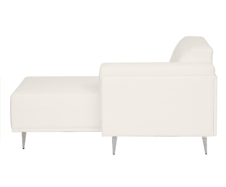 Sofá Modular com Chaise Direita em Linho Antonio Chá Branco | WestwingNow