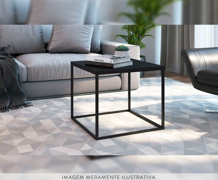 Mesa Quadrada Cube Lateral - Preto | WestwingNow