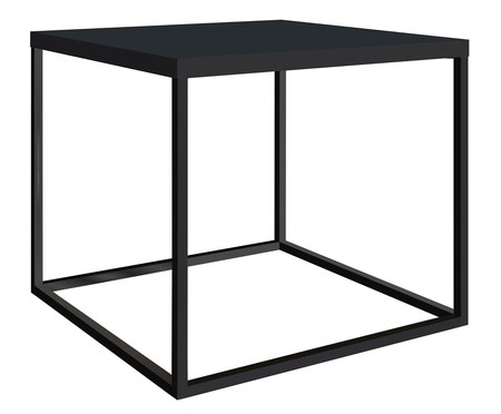 Mesa Quadrada Cube Lateral - Preto | WestwingNow